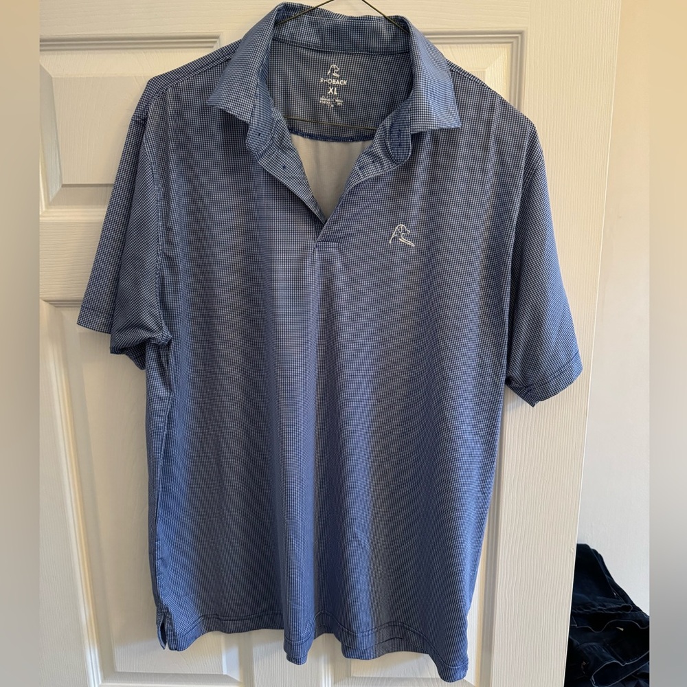 Rhoback Blue Houndstooth Polo